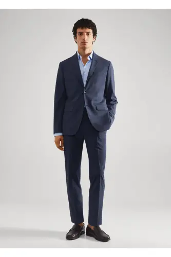 Lacivert Erkek Yetişkin Blazer Ceket 47040556-Lacivert - MANGO MAN (1)