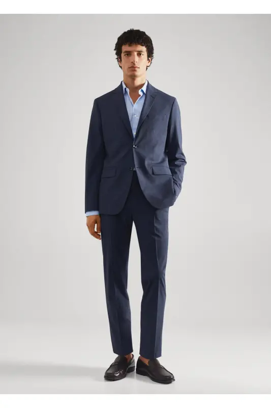 Lacivert Erkek Yetişkin Blazer Ceket 47040556-Lacivert - 2