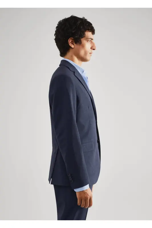 Lacivert Erkek Yetişkin Blazer Ceket 47040556-Lacivert - 7