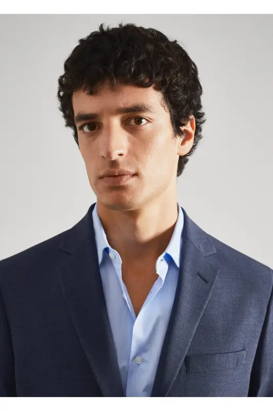 Lacivert Erkek Yetişkin Blazer Ceket 47040556-Lacivert - 8