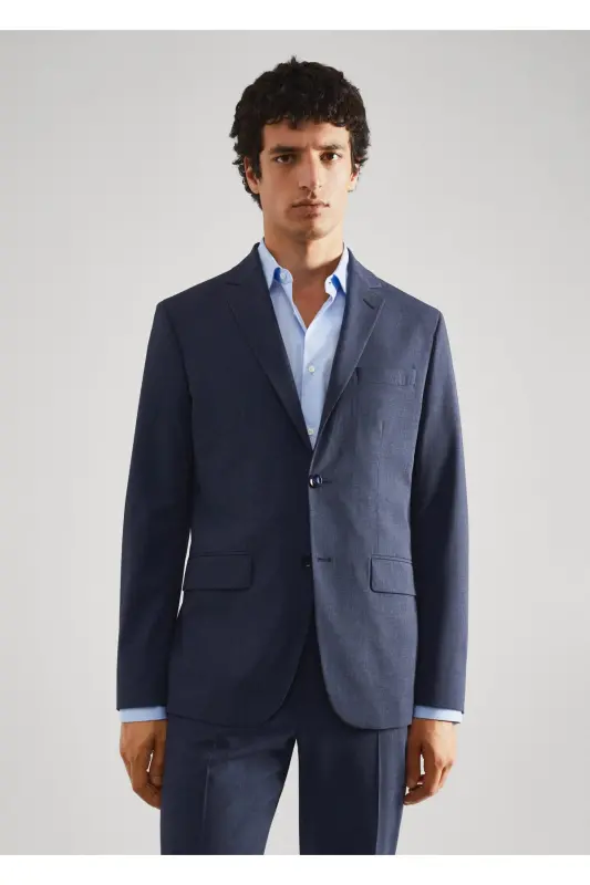 Lacivert Erkek Yetişkin Blazer Ceket 47040556-Lacivert - 3