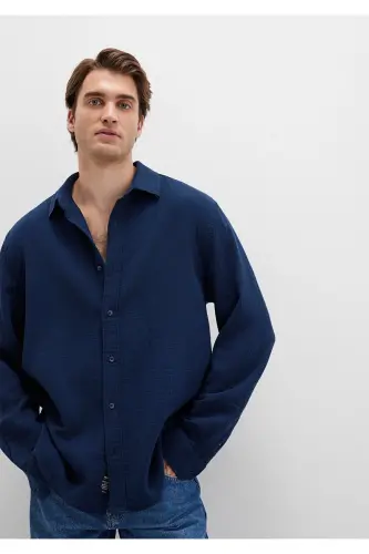 Lacivert Gömlek Regular Fit / Normal Kesim 0211518-80872-Lacivert - 3