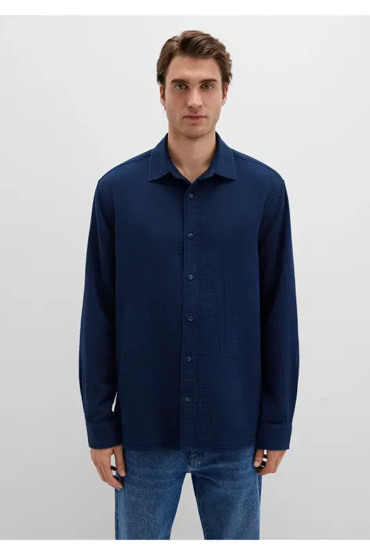 Lacivert Gömlek Regular Fit / Normal Kesim 0211518-80872-Lacivert - 4