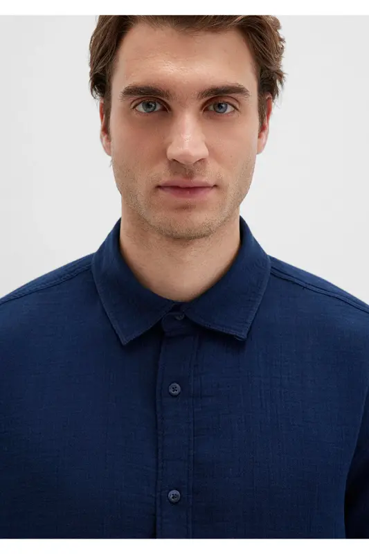 Lacivert Gömlek Regular Fit / Normal Kesim 0211518-80872-Lacivert - 6