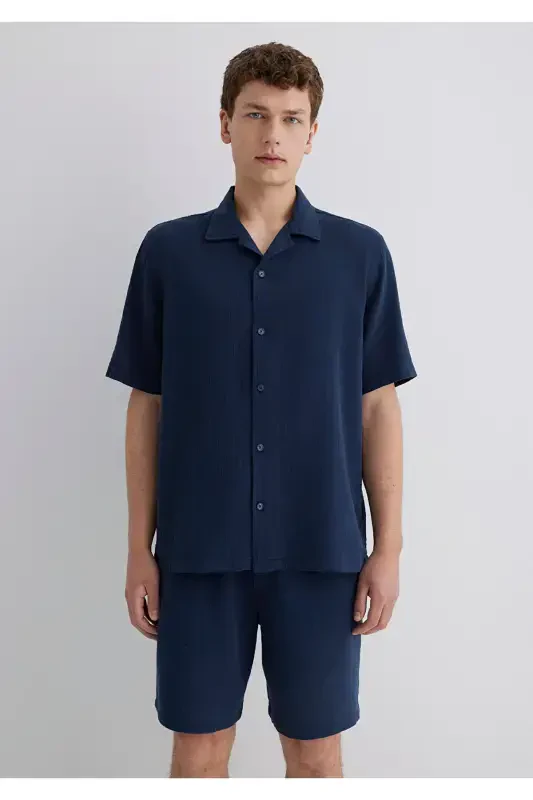 Lacivert Gömlek Regular Fit / Normal Kesim 0211532-82183-Lacivert - 4