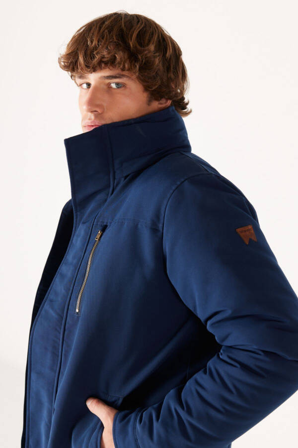 Regular Fit Normal Kesim Kapüşonlu Lacivert Parka - NavyX-W40BWW114 - 2