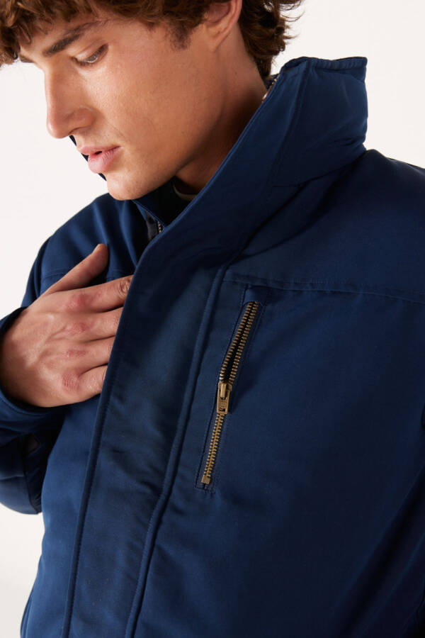 Regular Fit Normal Kesim Kapüşonlu Lacivert Parka - NavyX-W40BWW114 - 3