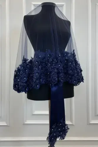 Lacivert Kelinlik Soch Turi, Xina Roʻmoli, Vip Model-Lacivert - 1