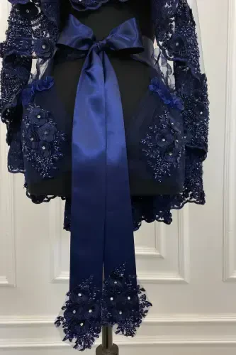 Lacivert Kelinlik Soch Turi, Xina Roʻmoli, Vip Model-Lacivert - 5