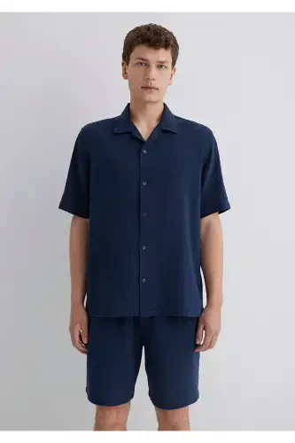 Lacivert Ko'ylak Regular Fit / Oddiy Kesim 0211532 - 4