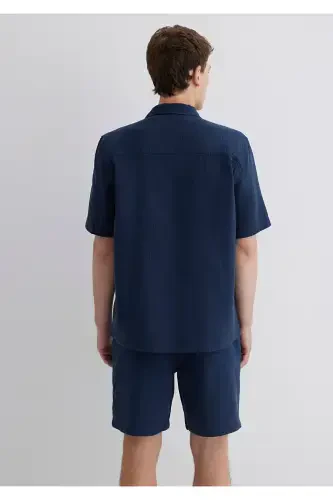 Lacivert Ko'ylak Regular Fit / Oddiy Kesim 0211532 - 5