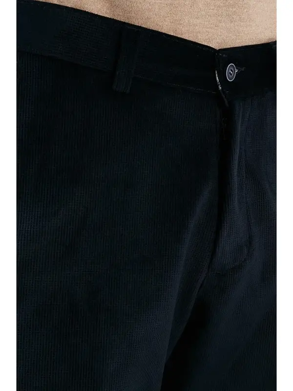 Lacivert Normal Bel Regular Fit Düz Paça Kadife Erkek Pantolon 645MERLIN-Lacivert - 2