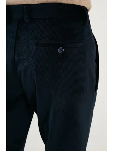 Lacivert Normal Bel Regular Fit Düz Paça Kadife Erkek Pantolon 645MERLIN-Lacivert - 4