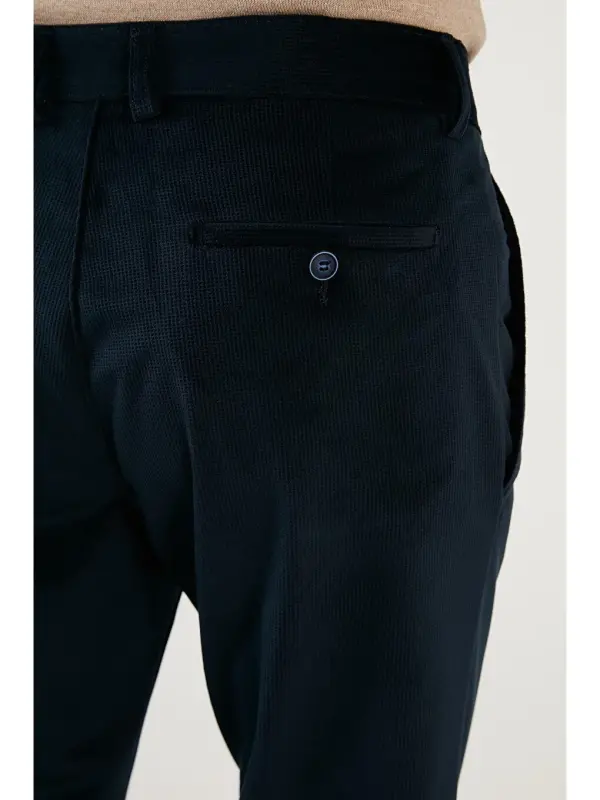 Lacivert Normal Bel Regular Fit Düz Paça Kadife Erkek Pantolon 645MERLIN-Lacivert - 4