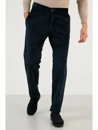 Lacivert Normal Bel Regular Fit Düz Paça Kadife Erkek Pantolon 645MERLIN-Lacivert - 5