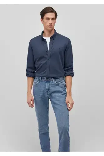 Lacivert O'rma Ko'ylak Slim Fit / Tor Kesim 0211110- - 2