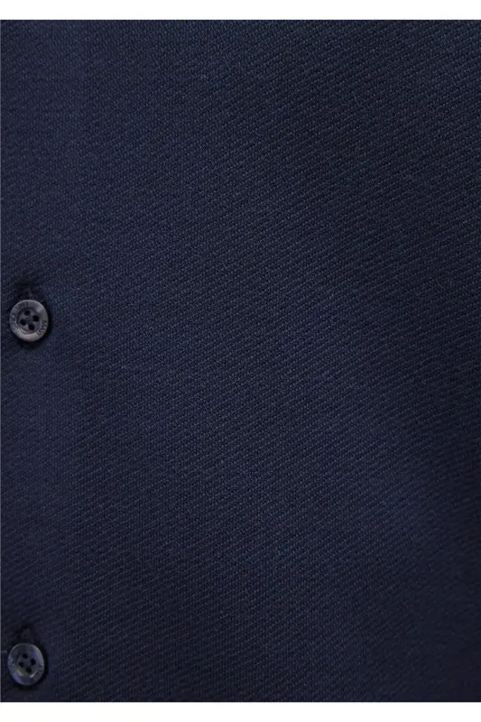 Lacivert Örme Gömlek Slim Fit / Dar Kesim 0211236-86415 - Lacivert-86415 - 6