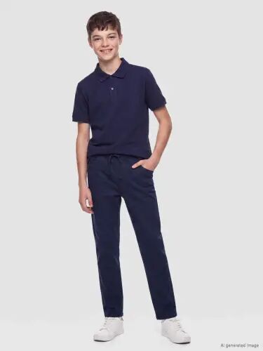 Lacivert Polo Yaka Erkek Çocuk Pike Tişört-L - LC WAIKIKI (1)