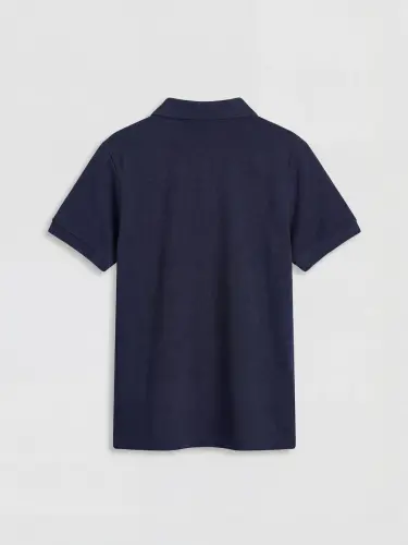 Lacivert Polo Yaka Erkek Çocuk Pike Tişört-L - 4