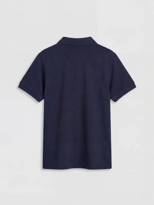 Lacivert Polo Yaka Erkek Çocuk Pike Tişört-L - 4
