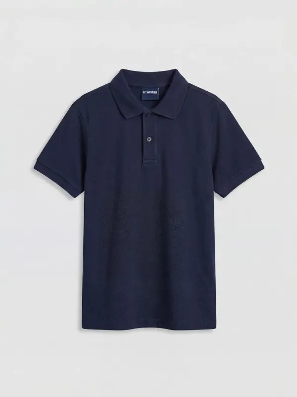 Lacivert Polo Yaka Erkek Çocuk Tişört-L - 3