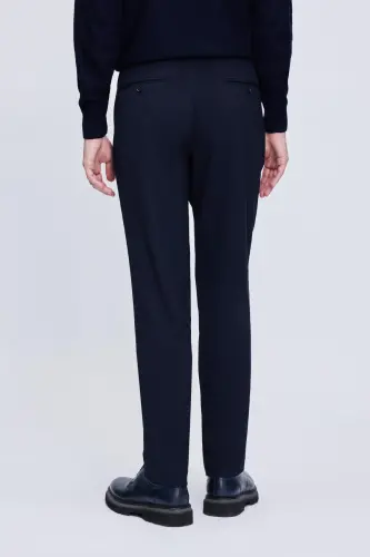 Lacivert Rahat Kesim Yandan Cepli Jogger Pantolon - Lacivert - 5