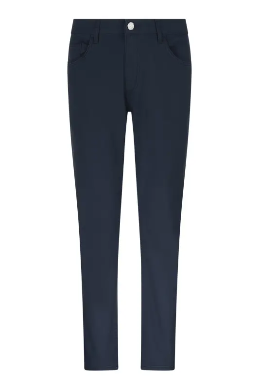 Lacivert Regular Fit 5 Cep Pamuklu Kanvas Pantolon - Lacivert - 1