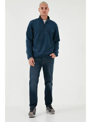 Lacivert Regular Fit Anti-Pilling Tüylenme Yapmayan Bato Yaka Kışlık Şardonlu Erkek Polar 5906001-Lacivert - LC WAIKIKI (1)