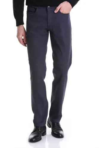 Lacivert Regular Fit Düz 5 Cep Pamuklu Kot Pantolon - Lacivert - 1