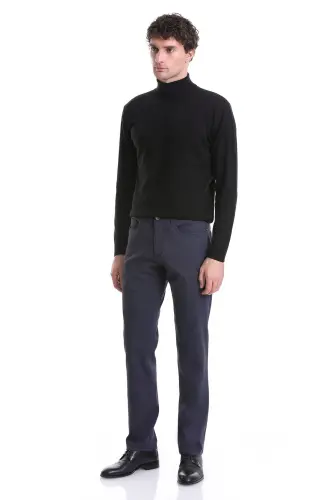 Lacivert Regular Fit Düz 5 Cep Pamuklu Kot Pantolon - Lacivert - Hatemoğlu (1)