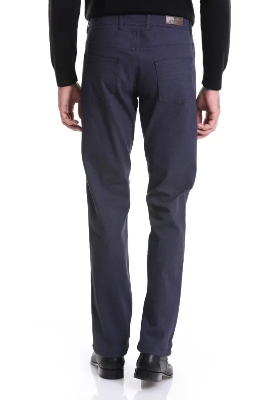 Lacivert Regular Fit Düz 5 Cep Pamuklu Kot Pantolon - Lacivert - 5