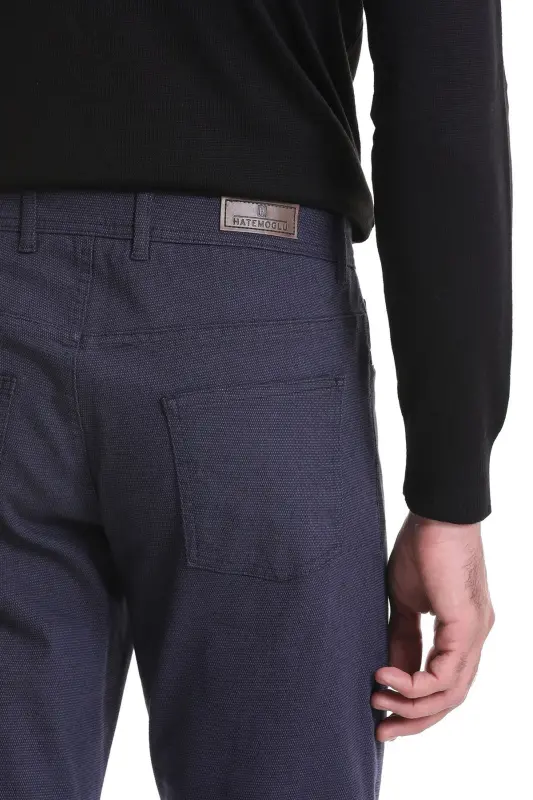 Lacivert Regular Fit Düz 5 Cep Pamuklu Kot Pantolon - Lacivert - 6