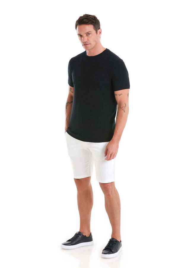 Lacivert Regular Fit Tekis Velosiped Yoqali Футболка-Laci - 2