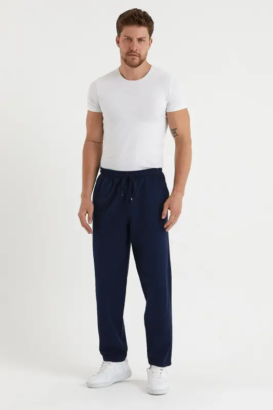 Lacivert Renk Erkek Keten Pantolon 1480 - LACİVERT - 5