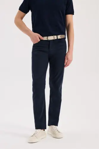 Lacivert Slim Fit 5 cho'ntakli sport shim 