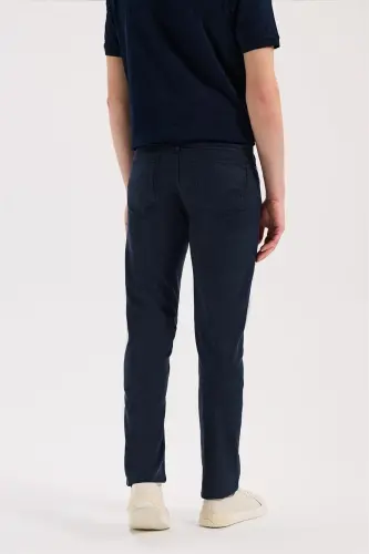 Lacivert Slim Fit 5 cho'ntakli sport shim - 4