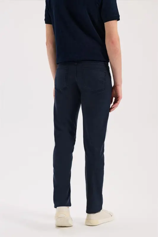 Lacivert Slim Fit 5 cho'ntakli sport shim - 4