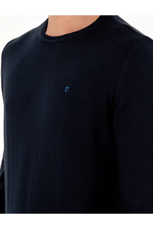 Lacivert Slim Fit Bisiklet Yaka Basic Triko Kazak 50296621-VR033 - Lacivert - 7