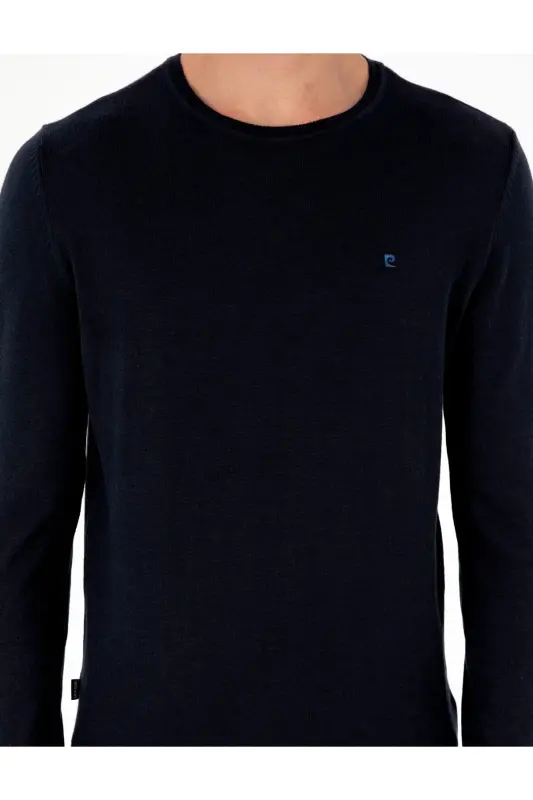 Lacivert Slim Fit Bisiklet Yaka Basic Triko Kazak 50296621-VR033-Lacivert - 6