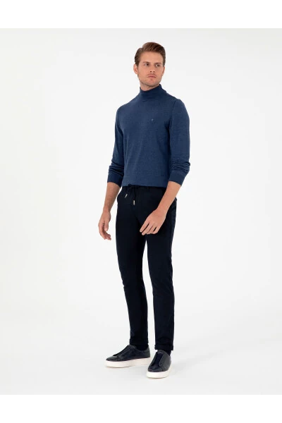 Lacivert Slim Fit Bağcıklı Kanvas Pantolon 50296178-VR033-Lacivert - PIERRE CARDIN