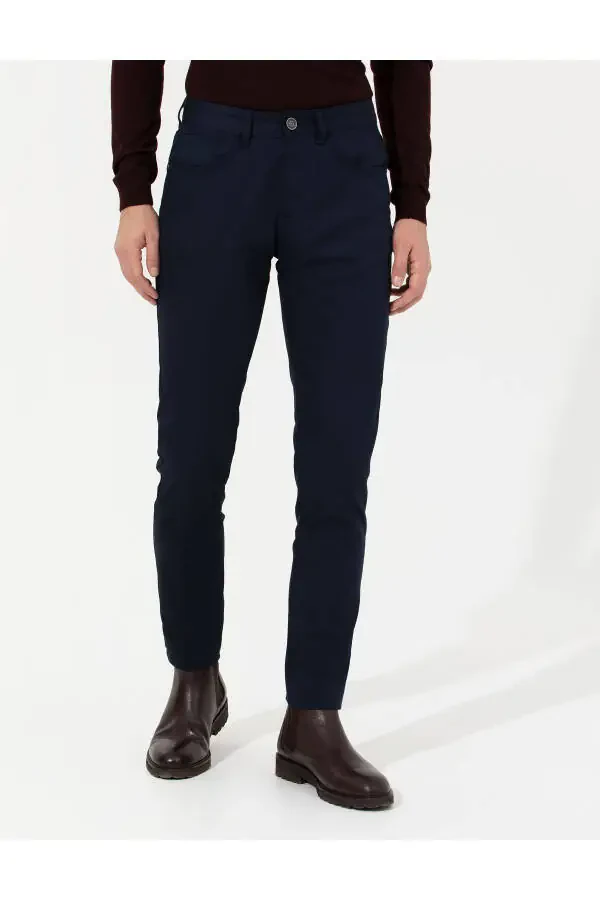 Lacivert Slim Fit Kanvas Pantolon 50264764-VR033-Lacivert - 23