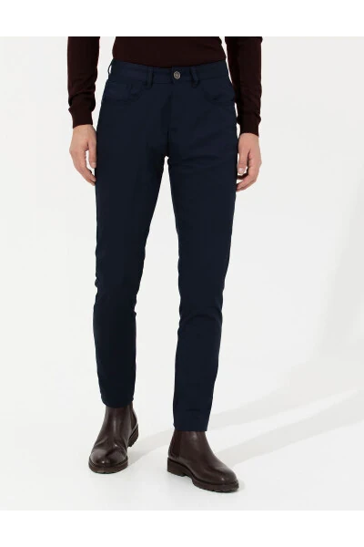 Lacivert Slim Fit Kanvas Pantolon 50264764-VR033-Lacivert - 16