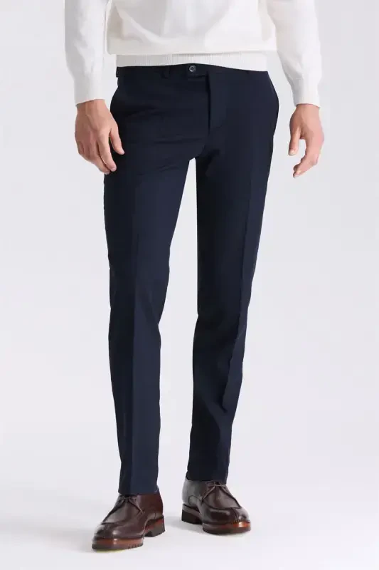 Lacivert Slim Fit Mato Gazlama Shim - 2