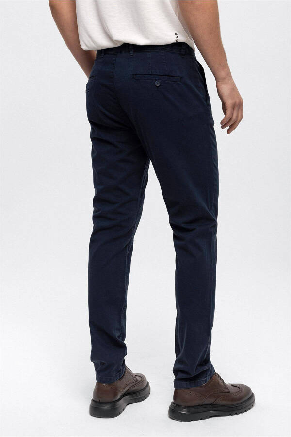 Lacivert Slim Fit Pamuklu Chino Pantolon - 5