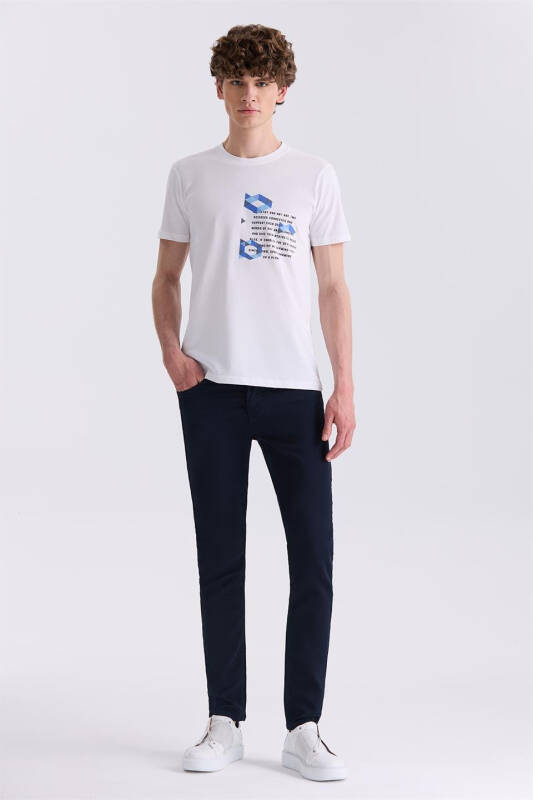 Lacivert Slim fit Pamuklu Jean Kot Pantolon - 2