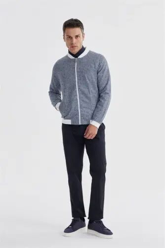 Lacivert Slim Fit Pamuklu Kolej Mevsimlik Mont 