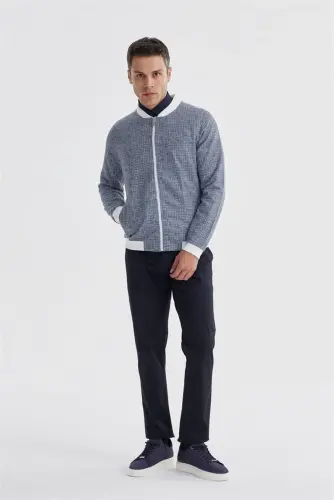 Lacivert Slim Fit Pamuklu Kolej Mevsimlik Mont - 1