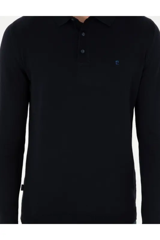 Lacivert Slim Fit Polo Yaka Basic Triko Kazak 50296623-VR033-Lacivert - 6