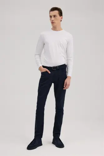 Lacivert Slim Fit Spor Kanvas Pantolon - 1