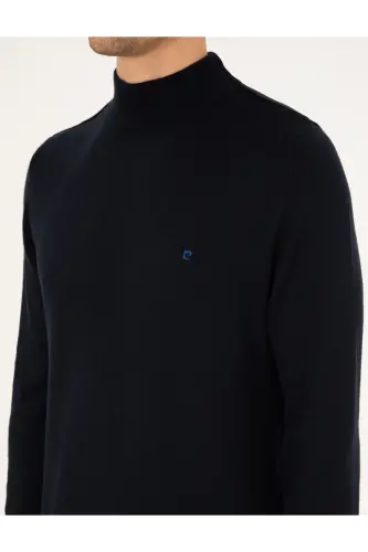 Lacivert Slim Fit Yarım Balıkçı Yaka Basic Triko Kazak 50296614-VR033-Lacivert - 7